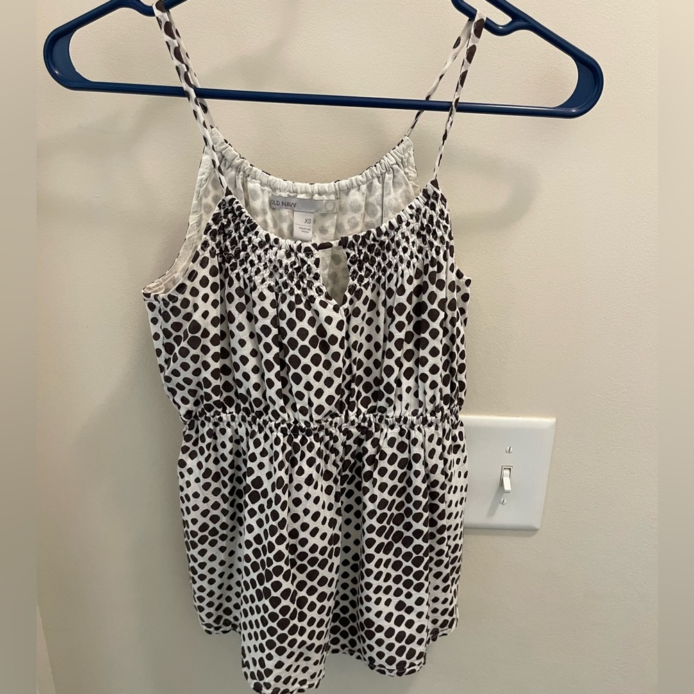 Womens Old Navy Brown/White Patterned Tank Size XS
